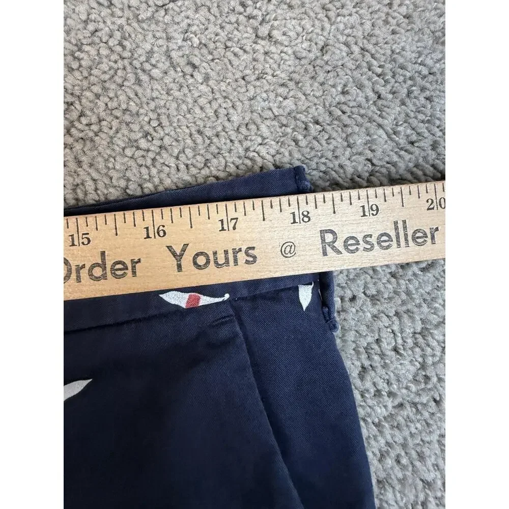 Nautica Shorts Mens 36 Blue Chino Cotton Nautical Pennant Pockets 9 In Inseam